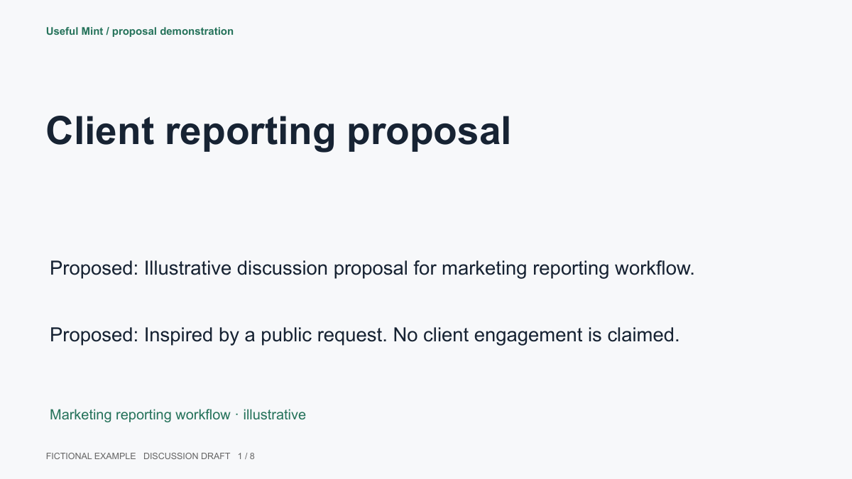 Illustrative A marketing reporting workflow cover