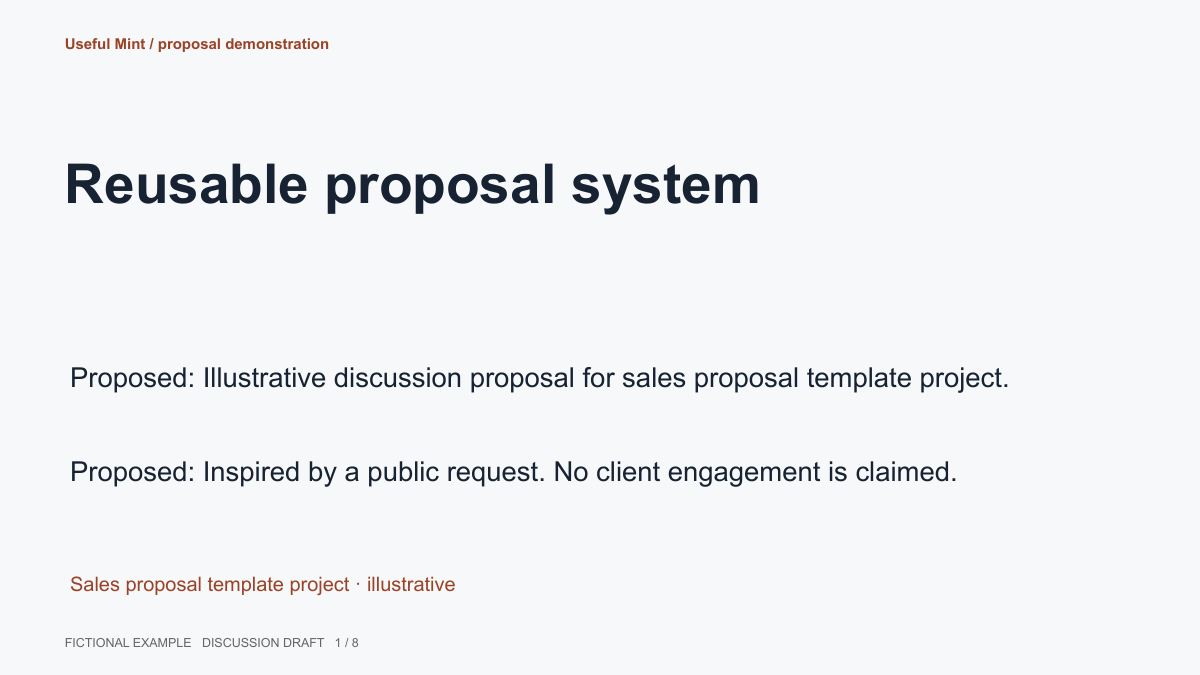 Illustrative A reusable proposal template project cover